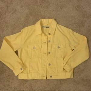 Topshop Pale Yellow Denim Jacket
